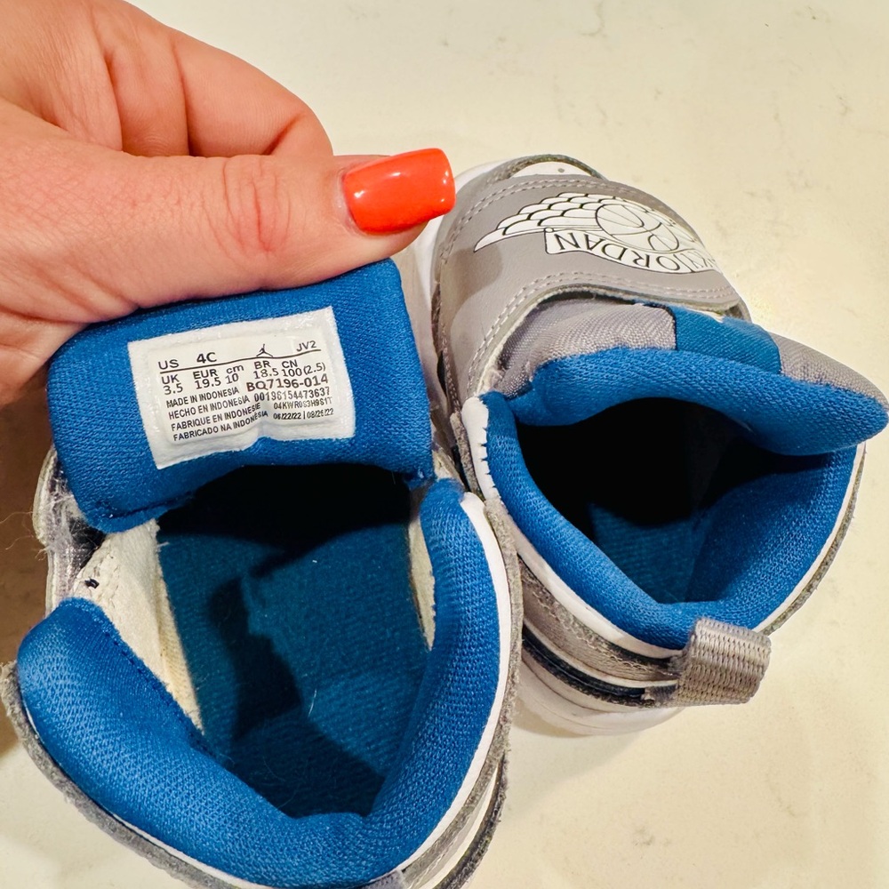 Jordan Gray and Blue Sneakers with Plush Cushioning